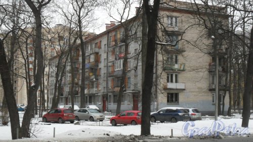 Новороссийская улица, дом 38. 5-этажный жилой дом серии 1-528кп 1966 года постройки. 5 парадных, 100 квартир. Фото 19 февраля 2016 года.