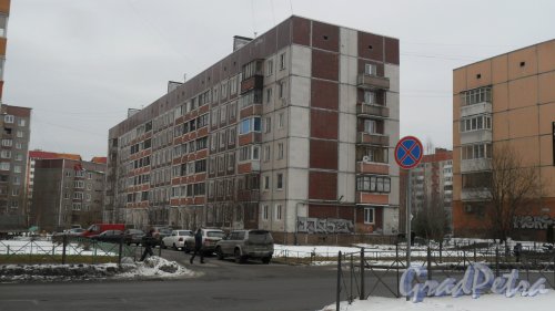 г. Всеволожск, Александровская улица, дом 81, корпус 2. 6-этажный жилой дом 1997 года постройки. 3 парадные, 72 квартиры. Фото 4 марта 2016 года.