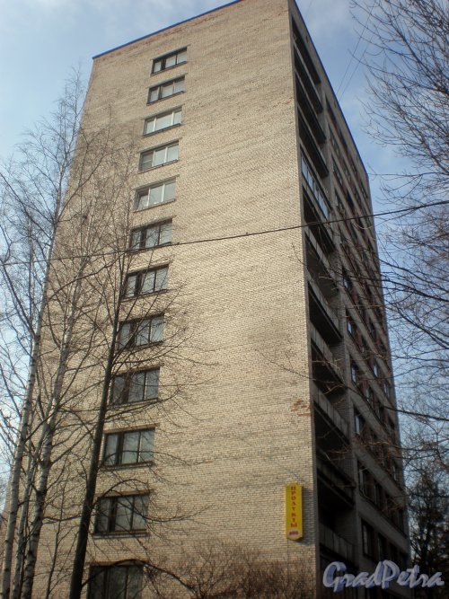 Гаврская улица, дом 6. Торец здания со стороны Гаврской улицы. Фото 5 апреля 2010 года.
