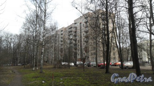Улица Карбышева, дом 8. 9-этажный жилой дом серии 1-528кп41 1965 года постройки. 4 парадные, 287 квартир. Фото 18 марта 2016 года.