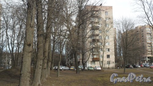 Улица Карбышева, дом 10. 9-этажный жилой дом серии 1-528кп41 1965 года постройки. 4 парадные, 287 квартир. Фото 18 марта 2016 года.