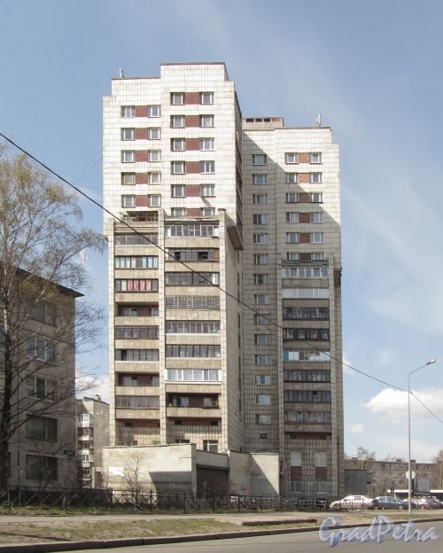 улица Бабушкина, дом 111, литера А. Торец жилого дома 1974 года постройки со стороны проспекта Александровской Фермы. Фото 4 мая 2012 года.