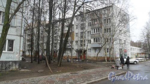 г. Всеволожск, улица Вокка, дом 8. 5-этажный жилой дом 1975 года постройки. 6 парадных, 89 квартир. Фото 16 апреля 2016 года.