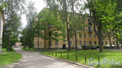 Пушкин, улица Чистякова, дом 2 / Московское шоссе, дом 18. Вид дома со двора. Фото 23 июня 2016 года.