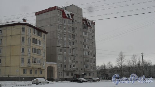 Красное Село, улица Лермонтова, дом 11, корпус 1, литер Б. 9-этажный жилой дом серии Контакт-СП 2007 года постройки. Фото 21 февраля 2017 года.
