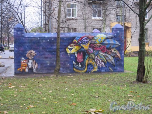 Торжковская ул., д. 2. Граффити на мусорной площадке. фото ноябрь 2015 г.