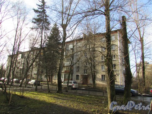 Варшавская улица, дом 43, корпус 3, литера А. Фасад жилого дома со стороны парадных. Фото 11 февраля 2020 г.